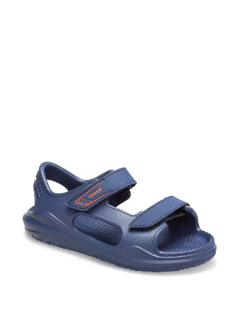 Синие кэжуал сандалии Crocs на липучке