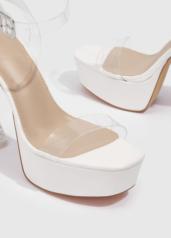 Прозрачные босоножки SHEIN с ремешком с белой подошвой, прозрачные