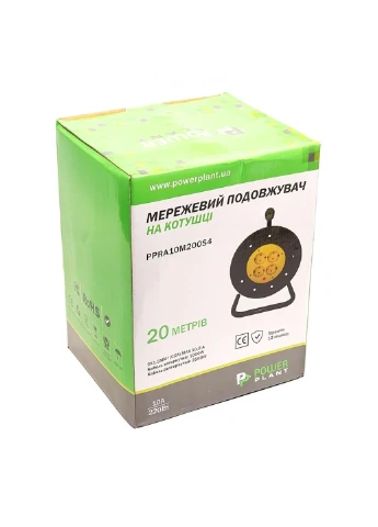 Подовжувач мережі на котушці 20 м, 4 розетки (JY-2002/20) (PPRA10M200S4) PowerPlant (251409936)