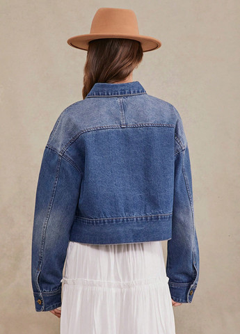 Синяя демисезонная куртка куртка-пиджак SHEIN