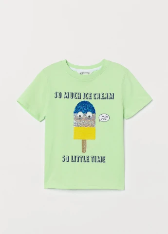 Салатова літня футболка H&M