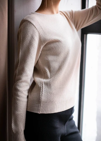 Айворі демісезонний светр Simple Wear