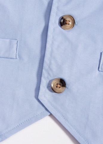 Светло-голубой демисезонный костюм (жилет, рубашка, брюки, бабочка) с рубашкой, тройка, брючный SHEIN