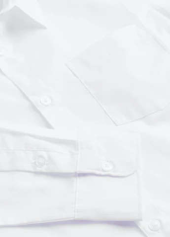 Белая кэжуал рубашка однотонная H&M