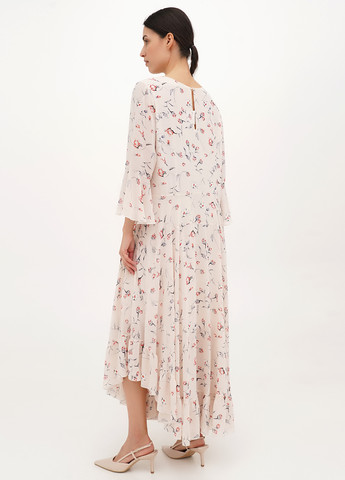 Персикова кежуал сукня а-силует, кльош My Caramele з квітковим принтом