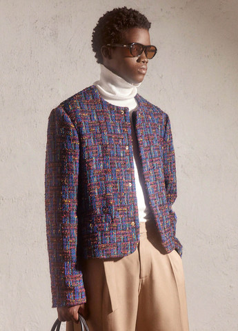 Комбинированная демисезонная куртка куртка-пиджак SHEIN