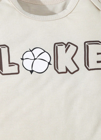 Світло-бежевий демісезонний комплект (ромпер, боді, шапка, повзунки) SHEIN