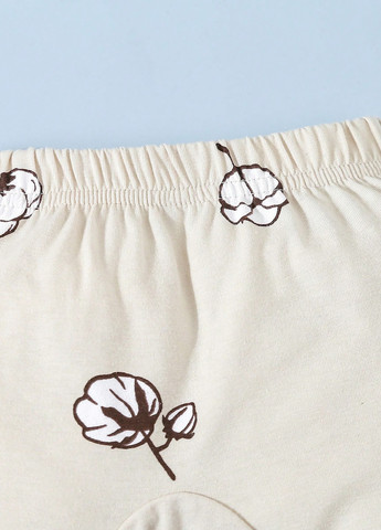 Світло-бежевий демісезонний комплект (ромпер, боді, шапка, повзунки) SHEIN