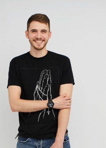 Черная футболка мужская с коротким рукавом Memo