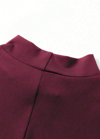 Бордова святковий, вечірня сукня а-силует, сукня-водолазка SHEIN однотонна