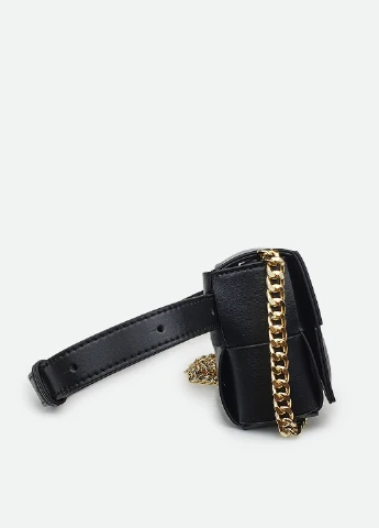 Жіноча пов'язка сумка пояс маленька шкіряна чорна Fashion (229461534)