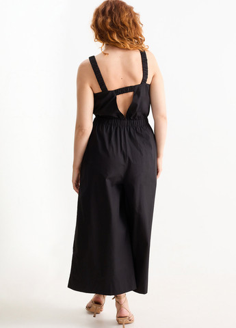 Комбинезон C&A комбинезон-брюки однотонный чёрный кэжуал хлопок