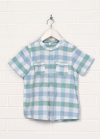 Голубой детская футболка-поло для мальчика H&M в клетку