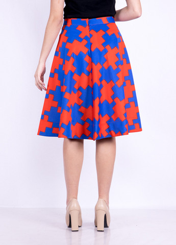 Разноцветная кэжуал с геометрическим узором юбка Time of Style клешированная