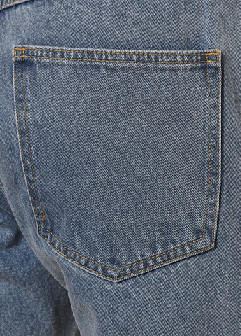 Серо-синие демисезонные прямые джинсы SHEIN