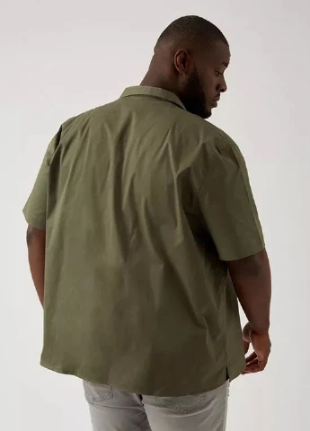 Оливковковая (хаки) кэжуал рубашка однотонная Burton