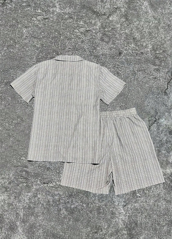 Сірий літній костюм (сорочка, шорти) з шортами, з сорочкою SHEIN