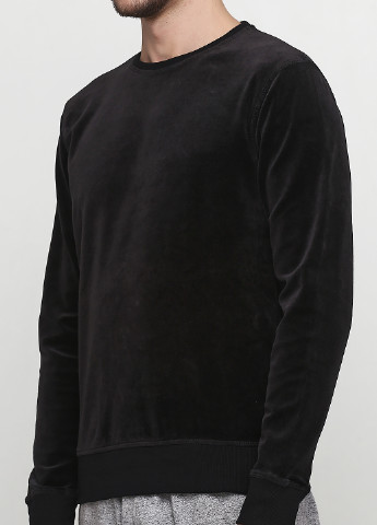 H&M свитшот однотонный черный домашний хлопок