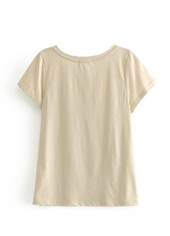 Бежевая летняя футболка женская wild child Berni Fashion WF-1363-8860