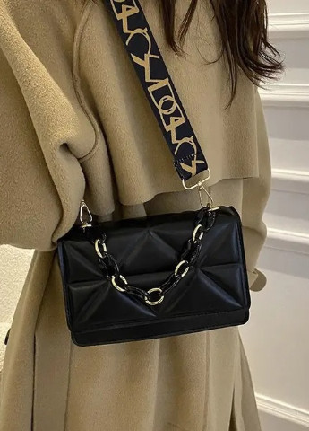 Женская классическая сумка 10277 на ремешке через плечо черная No Brand (252971330)