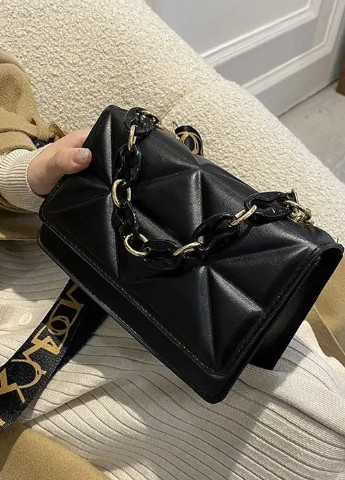 Женская классическая сумка 10277 на ремешке через плечо черная No Brand (252971330)