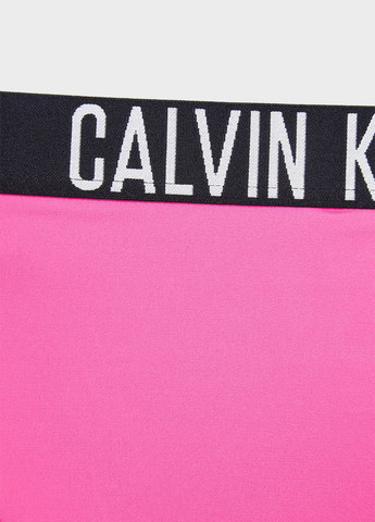 Фуксиновые (цвета Фуксия) купальные трусики-плавки с логотипом Calvin Klein