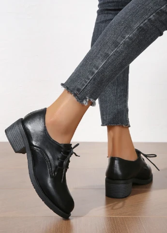 SHEIN Туфли дерби черный з искусственная кожа, китай — демисезон (322848995)