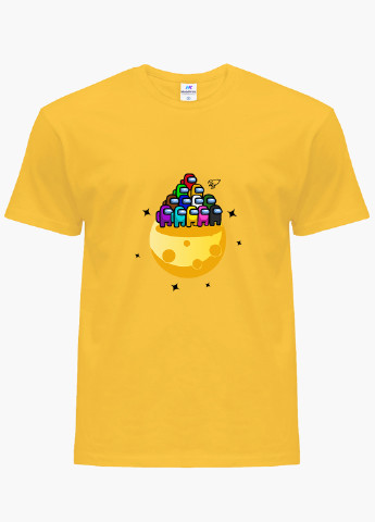Желтая демисезонная футболка детская амонг ас (among us)(9224-2584) MobiPrint