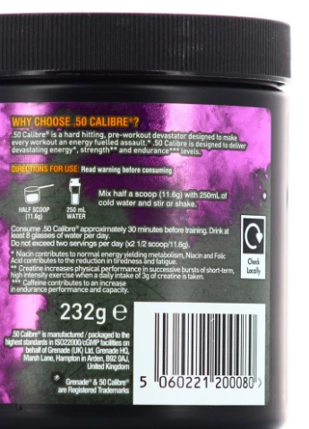 Передтренувальний комплекс Pump 50 Caliber Pre Workout 232g (Berry burst) GRENADE (256536886)