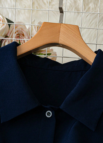 Темно-синя кежуал сукня плісована SHEIN однотонна