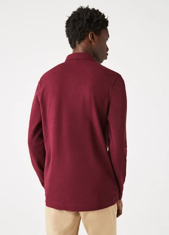 Бордовая футболка-поло для мужчин Lacoste однотонная