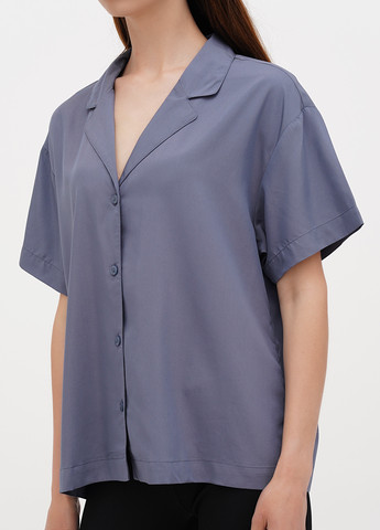 Серо-синяя домашний рубашка однотонная H&M