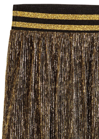 Золотая кэжуал однотонная юбка H&M плиссе