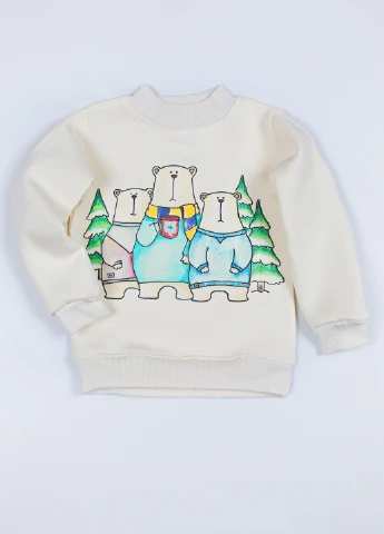 Little Bunny свитшот рисунок молочный кэжуал