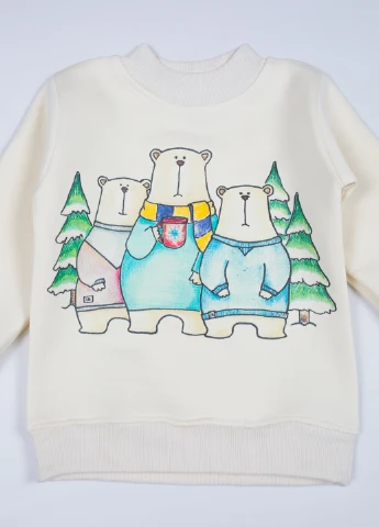 Little Bunny свитшот рисунок молочный кэжуал