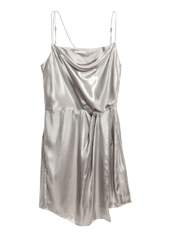 Світло-сіра кежуал сукня сукня-комбінація H&M однотонна