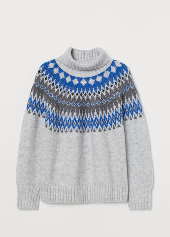 Светло-серый зимний светр зимовий вільного крою H&M