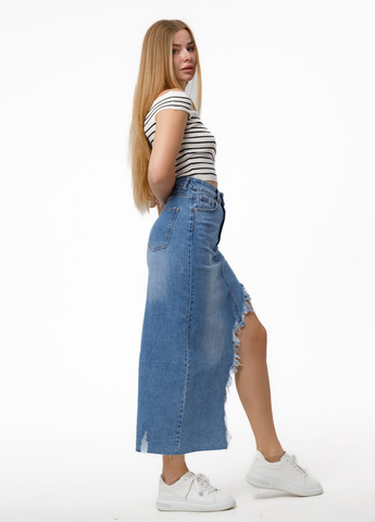 Голубая джинсовая варенка юбка Icon а-силуэта (трапеция)