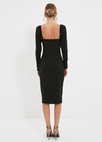 Черное кэжуал платье футляр Trendyol