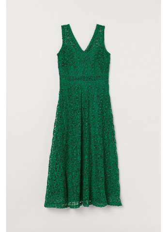 Зеленое вечернее платье H&M однотонное