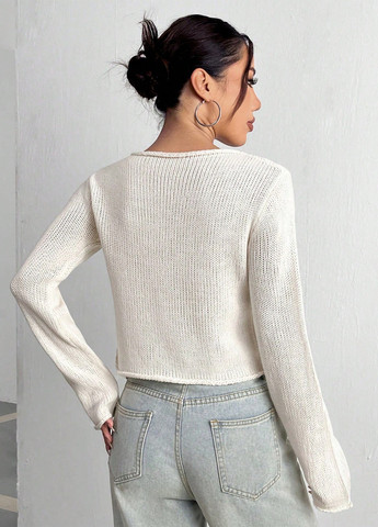 Молочный демисезонный джемпер джемпер SHEIN