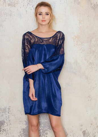 Темно-синее кэжуал платье с открытой спиной Rut & Circle однотонное