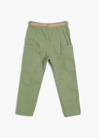 Серо-зеленые кэжуал демисезонные брюки зауженные KOTON