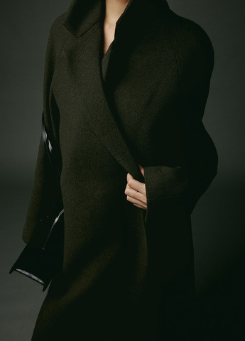 Темно-зеленое демисезонное Пальто двубортное H&M