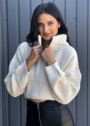 Молочный демисезонный свитер No Brand