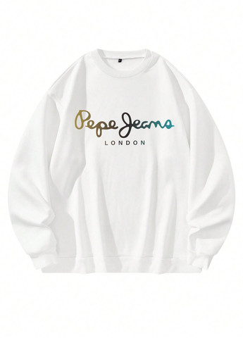 Білий світшот SHEIN напис без декору (346914260)