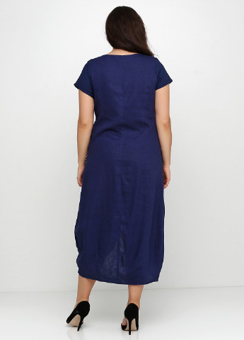 Темно-синее кэжуал платье а-силуэт Ruta-S с абстрактным узором