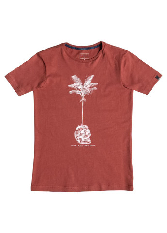 Терракотовая летняя футболка с коротким рукавом Quiksilver