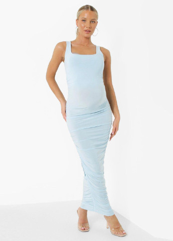 Голубое кэжуал платье для беременных платье-майка Boohoo однотонное