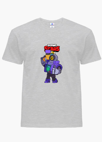 Світло-сіра демісезонна футболка дитяча ріко бравл старс (rico brawl stars) (9224-1006) MobiPrint